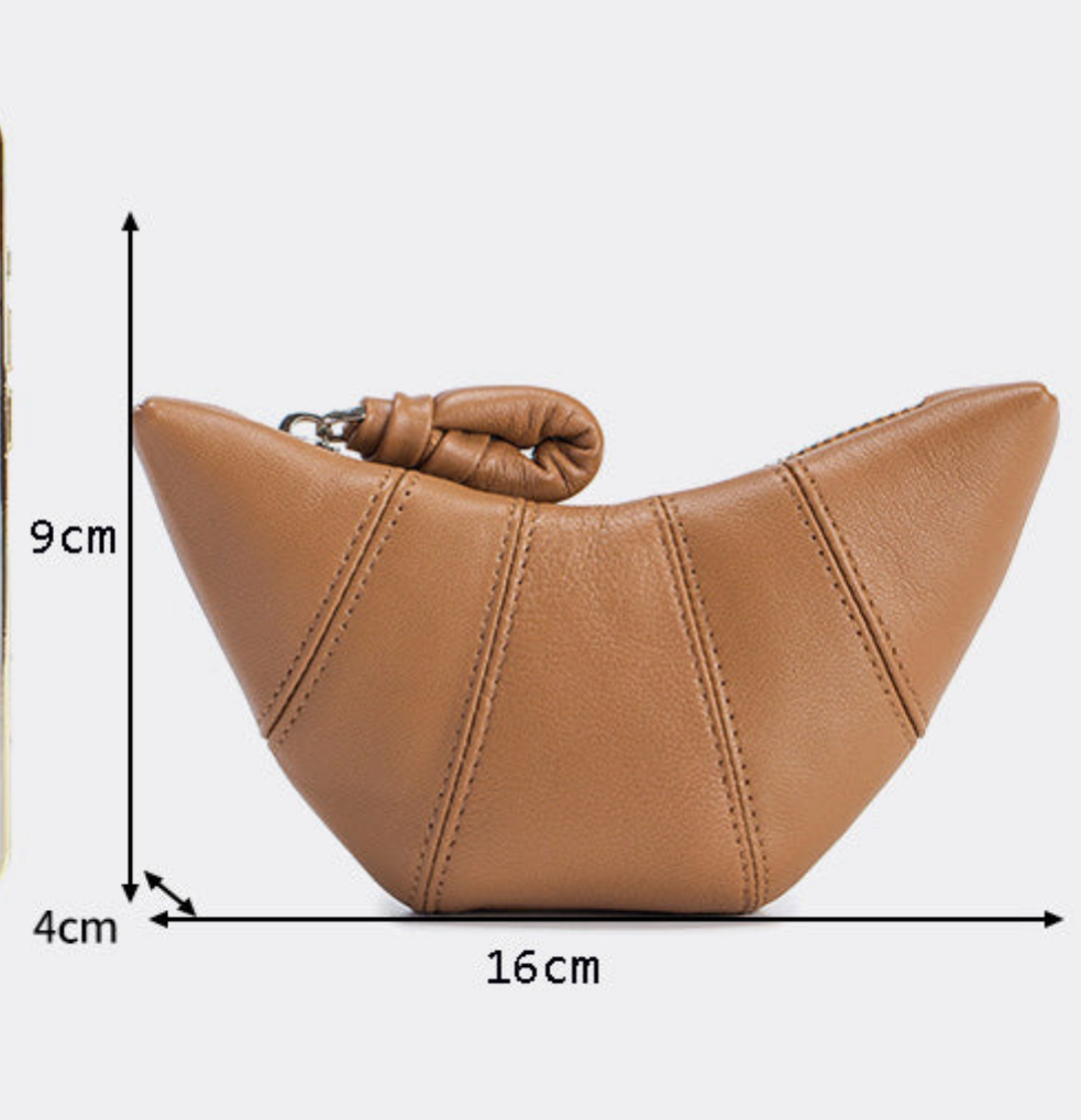 Sheepskin Mini Crescent Coin Purse/Lipstick Pouch