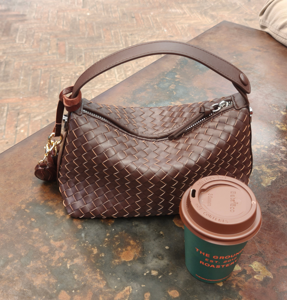 Noor - Petite Woven Leather Crossbody – Handheld Everyday Bag