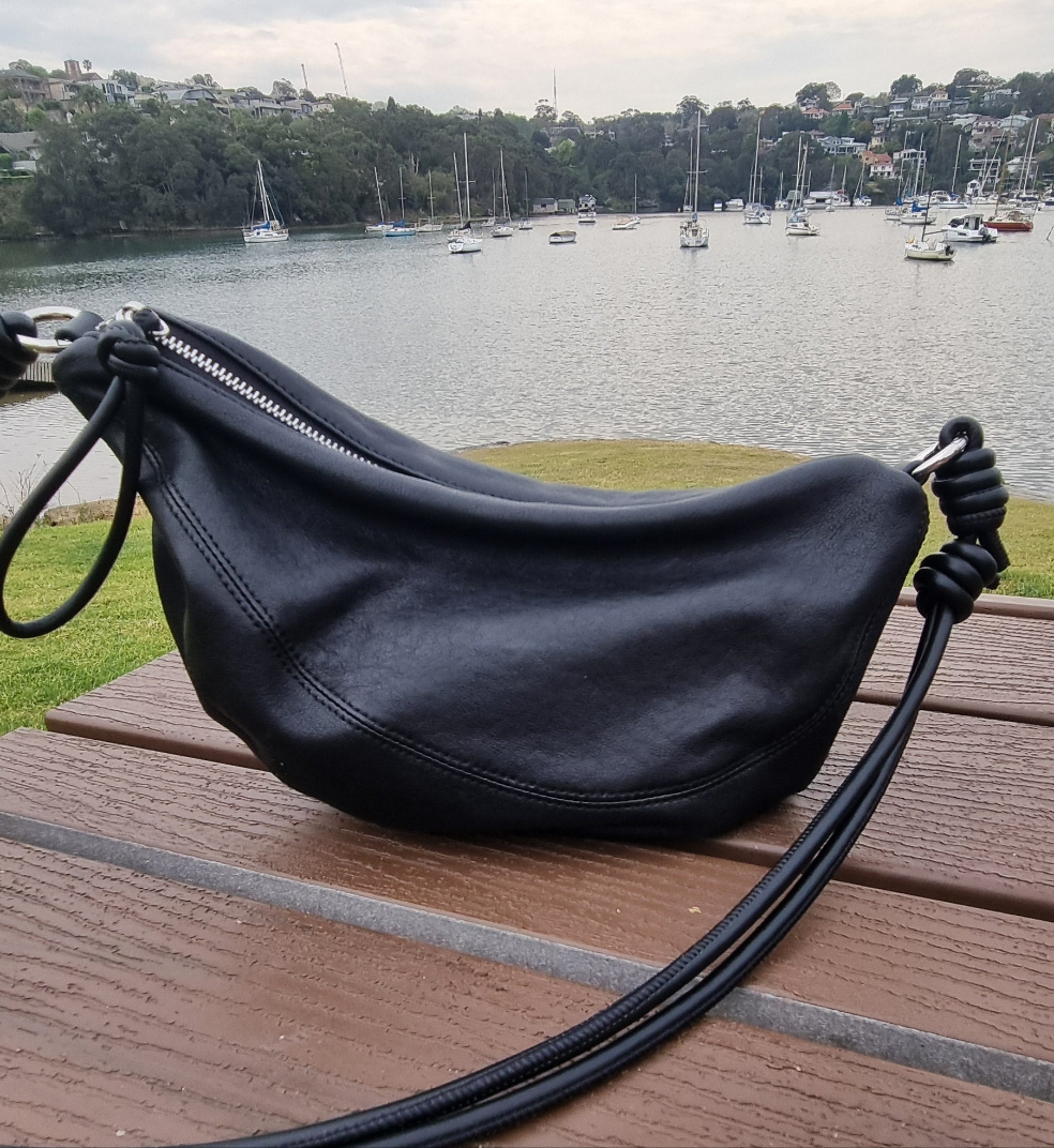 Solara - Genuine Leather Crescent Saddle Bag – Women's Crossbody Shoulder Bag