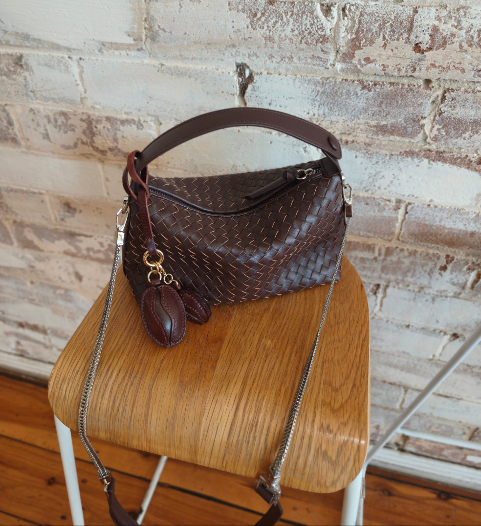 Noor - Petite Woven Leather Crossbody – Handheld Everyday Bag