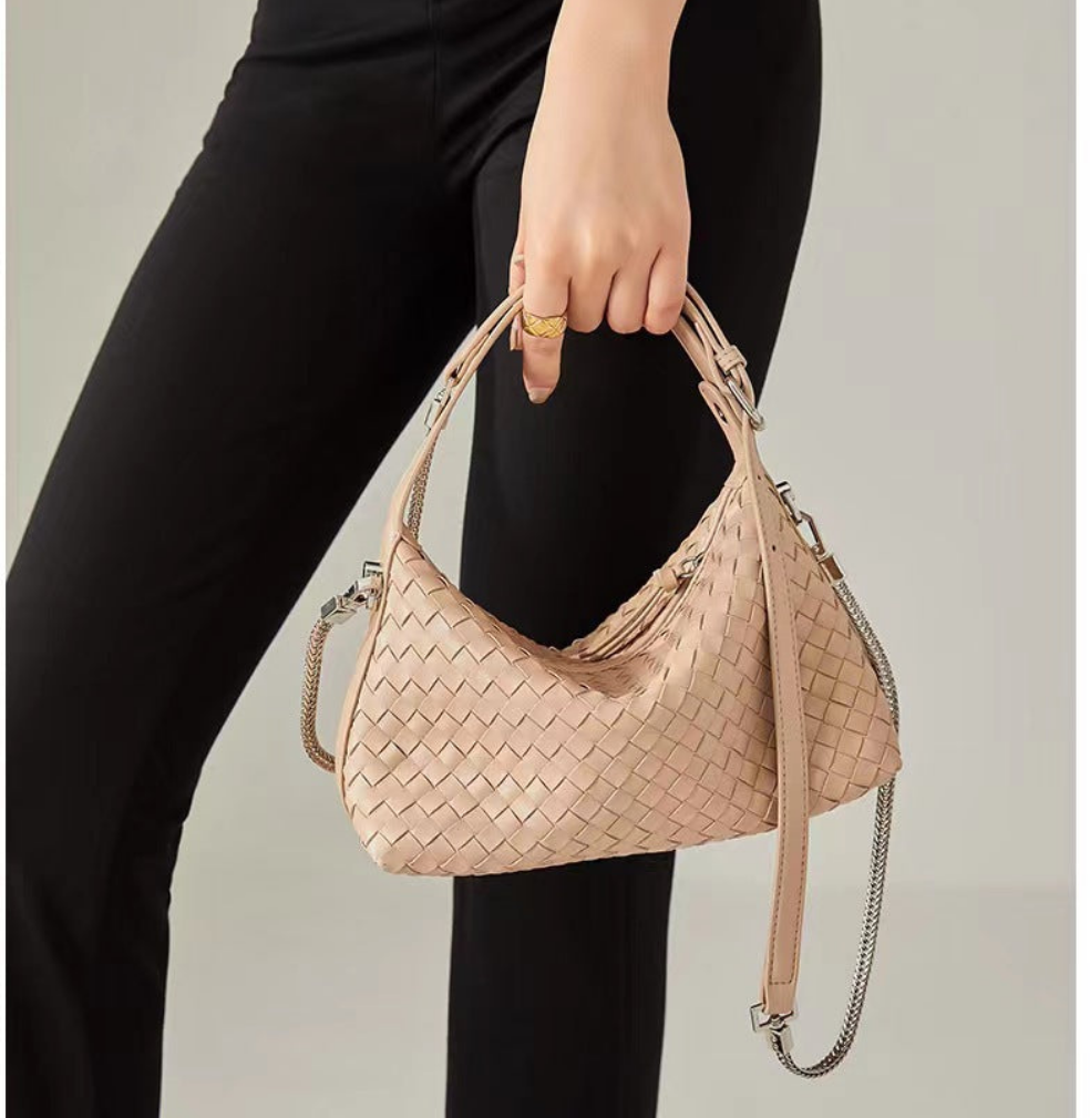 Noor - Petite Woven Leather Crossbody – Handheld Everyday Bag