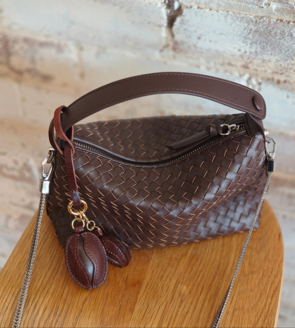 Noor - Petite Woven Leather Crossbody – Handheld Everyday Bag