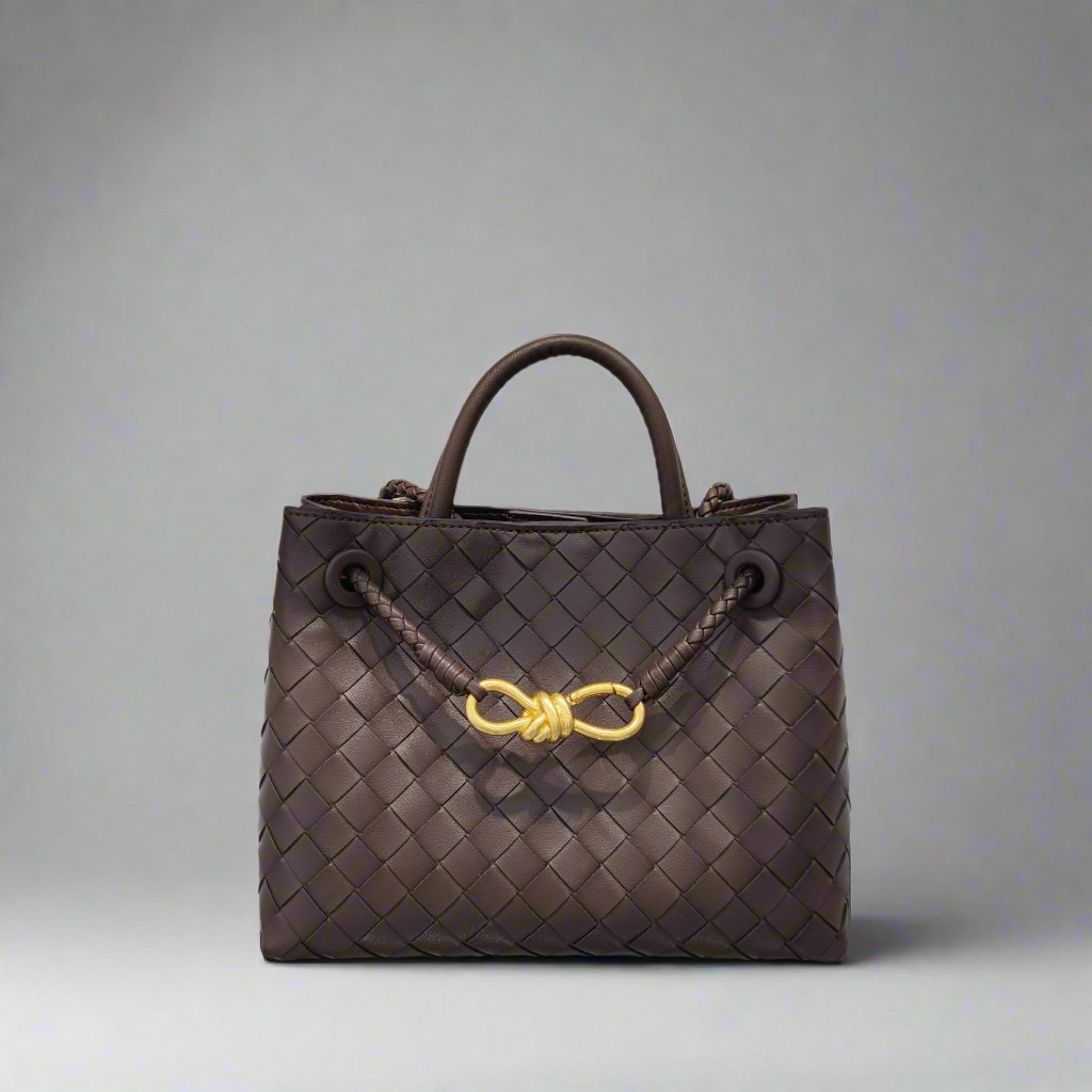 Jade - Crosswoven Leather Shoulder Bag – Dual Compartment