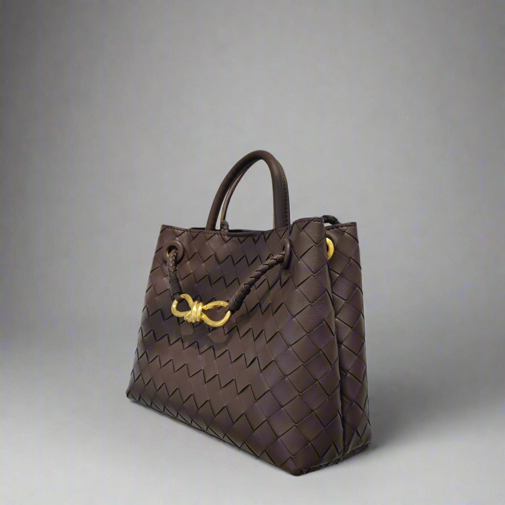Jade - Crosswoven Leather Shoulder Bag – Dual Compartment