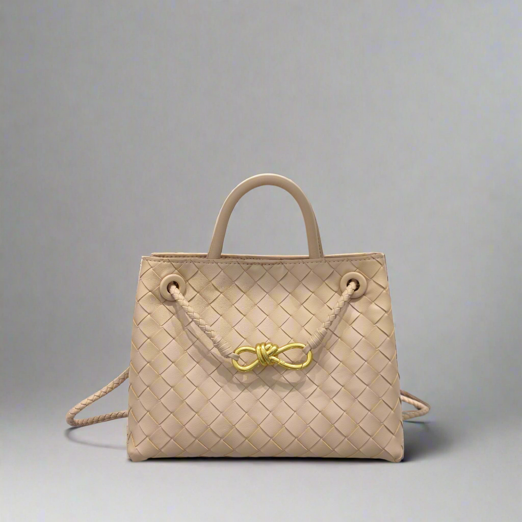 Jade - Crosswoven Leather Shoulder Bag – Dual Compartment