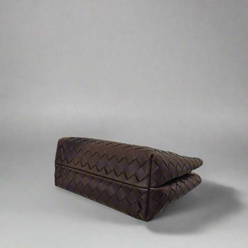 Jade - Crosswoven Leather Shoulder Bag – Dual Compartment