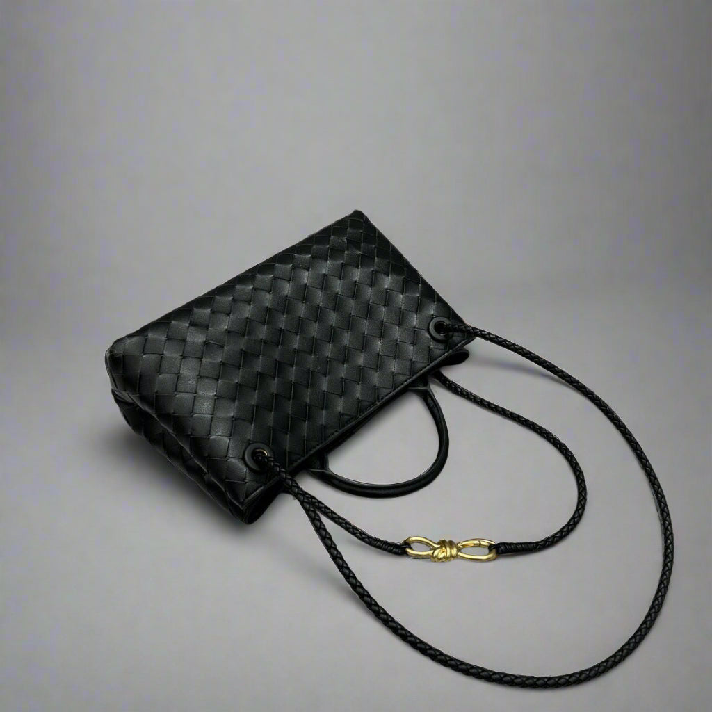 Aria - Crosswoven Leather Shoulder Bag – Dual Compartment