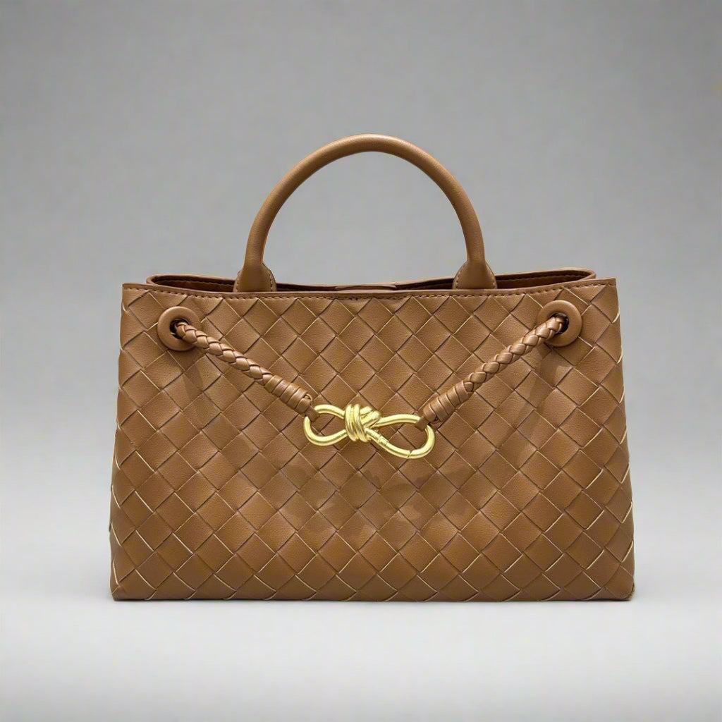Aria - Crosswoven Leather Shoulder Bag – Dual Compartment