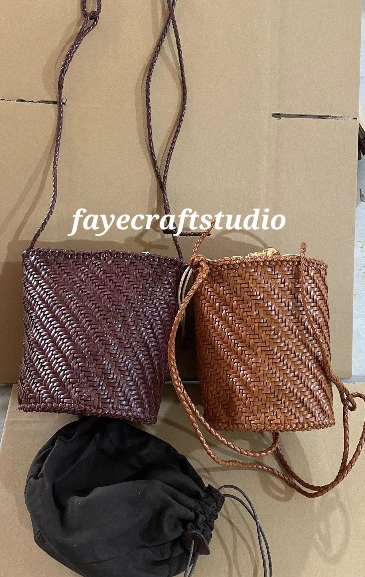 100% handmade retro leather woven top layer cowhide crossbody bag, bucket bag, handbag, mothers day gift, everyday bag, trendy shoulder bag