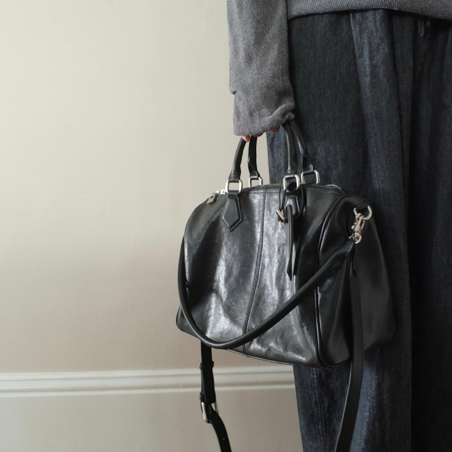 Mercer Structured Leather Top Handle Bag