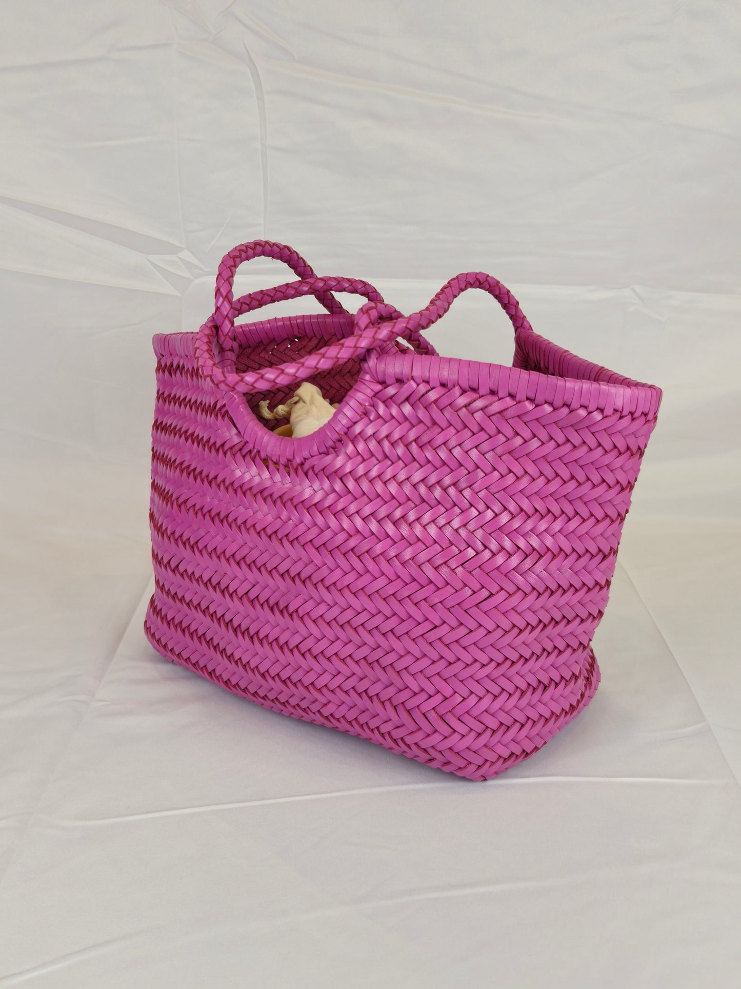 Phoebe - GROSSE 100 % handgefertigte Schultertasche aus echtem, gewebtem Rindsleder in der obersten Schicht