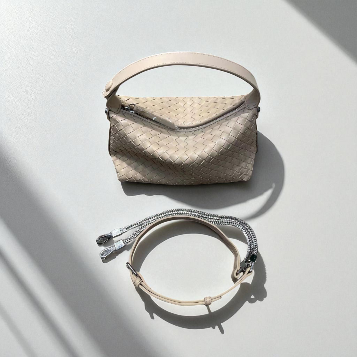 Noor - Petite Woven Leather Crossbody – Handheld Everyday Bag