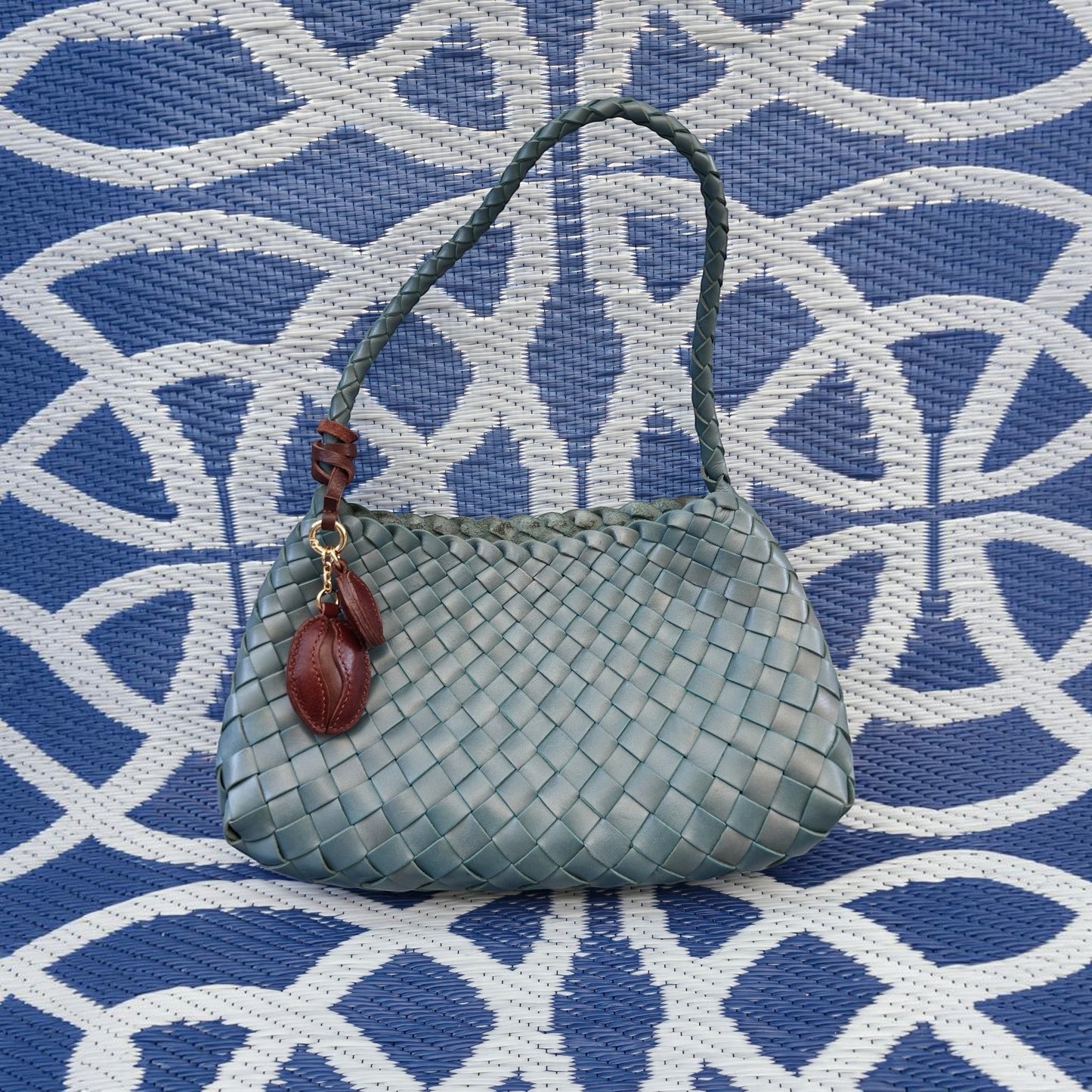 Coffee Bean Handmade Leather Bag Charm