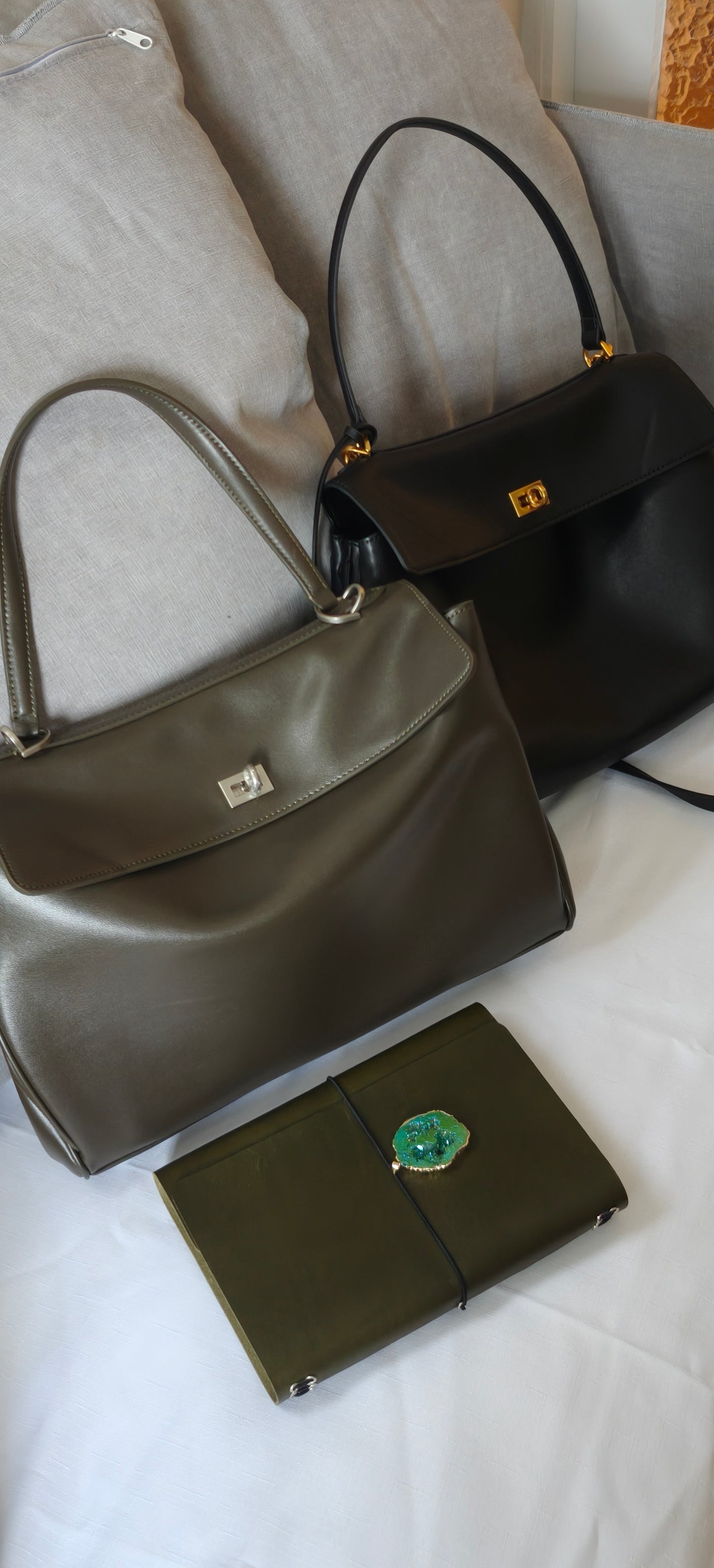 Harper – Große Umhängetasche aus Leder mit Schlossverschluss – Lässige Pendler-Tragetasche