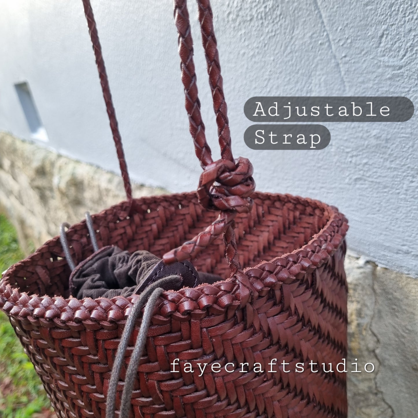 Serena - Handmade retro leather woven top layer cowhide crossbody bucket bag