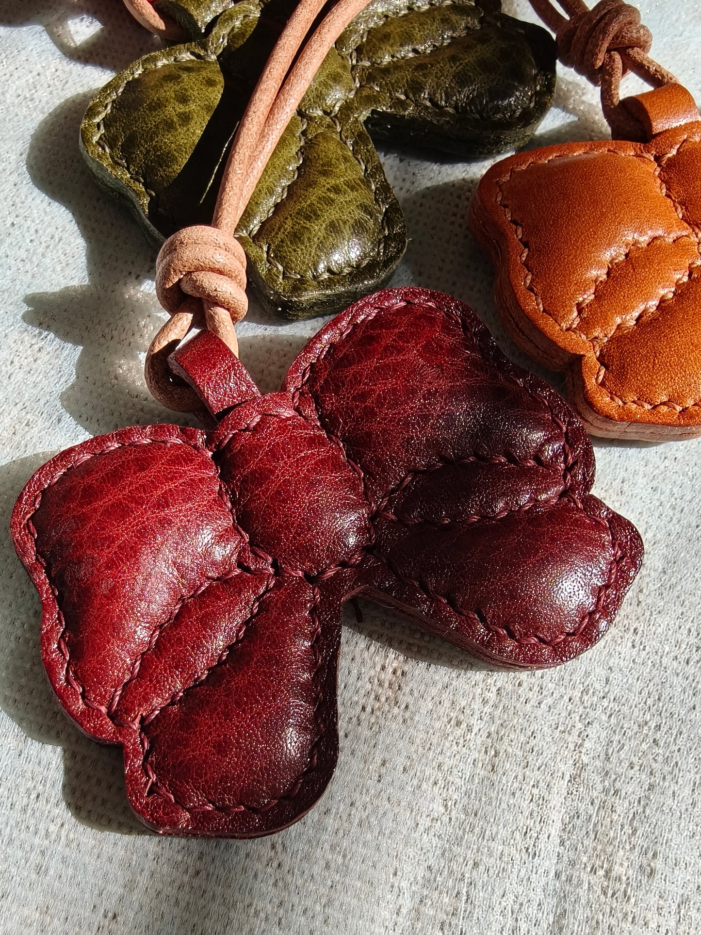 Butterfly Charm - 100% handmade with full grain leather. (7-10 days crafting time)