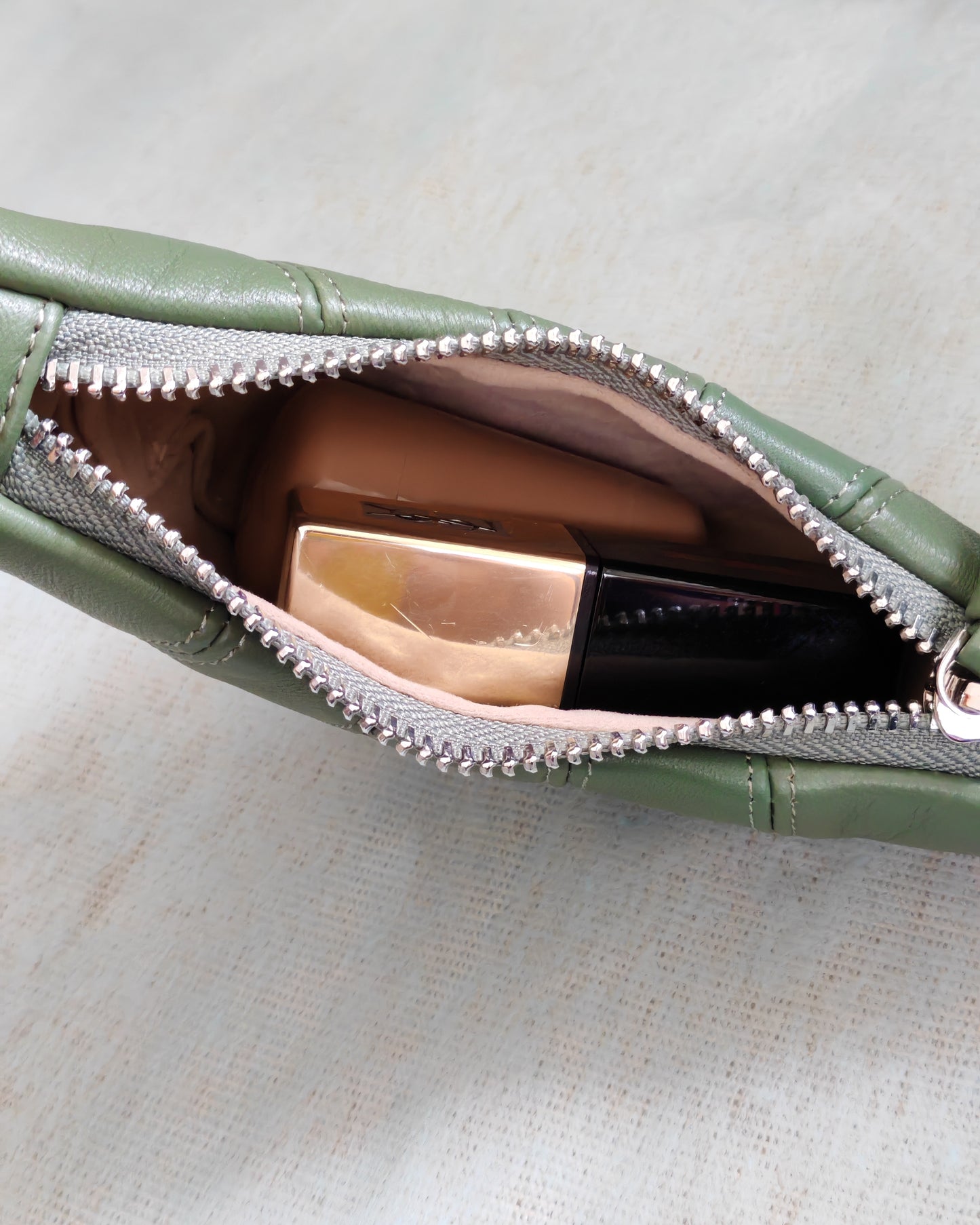 Sheepskin Mini Crescent Coin Purse/Lipstick Pouch