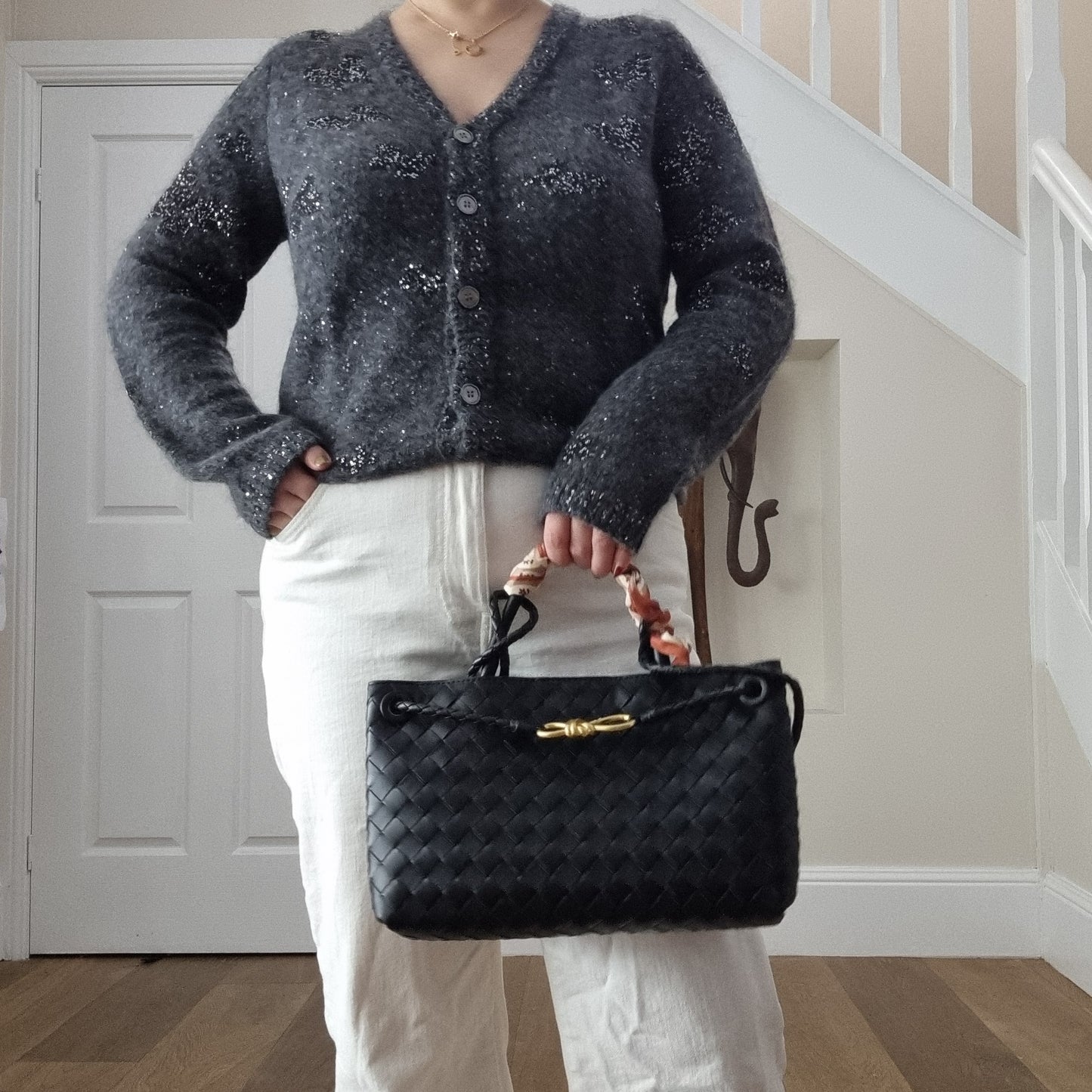 Aria - Crosswoven Leather Shoulder Bag – Dual Compartment
