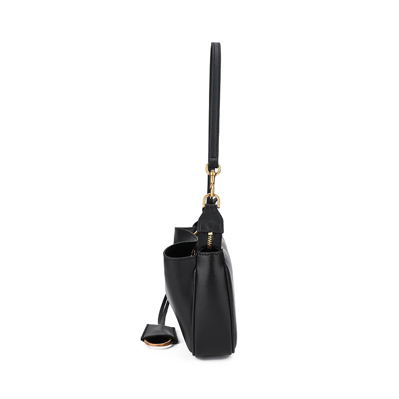 Locklyn – Leather Shoulder Bag with Turn-Lock Front Pocket