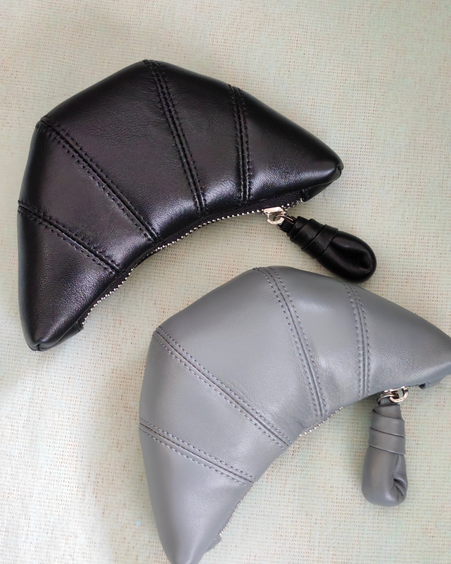 Sheepskin Mini Crescent Coin Purse/Lipstick Pouch