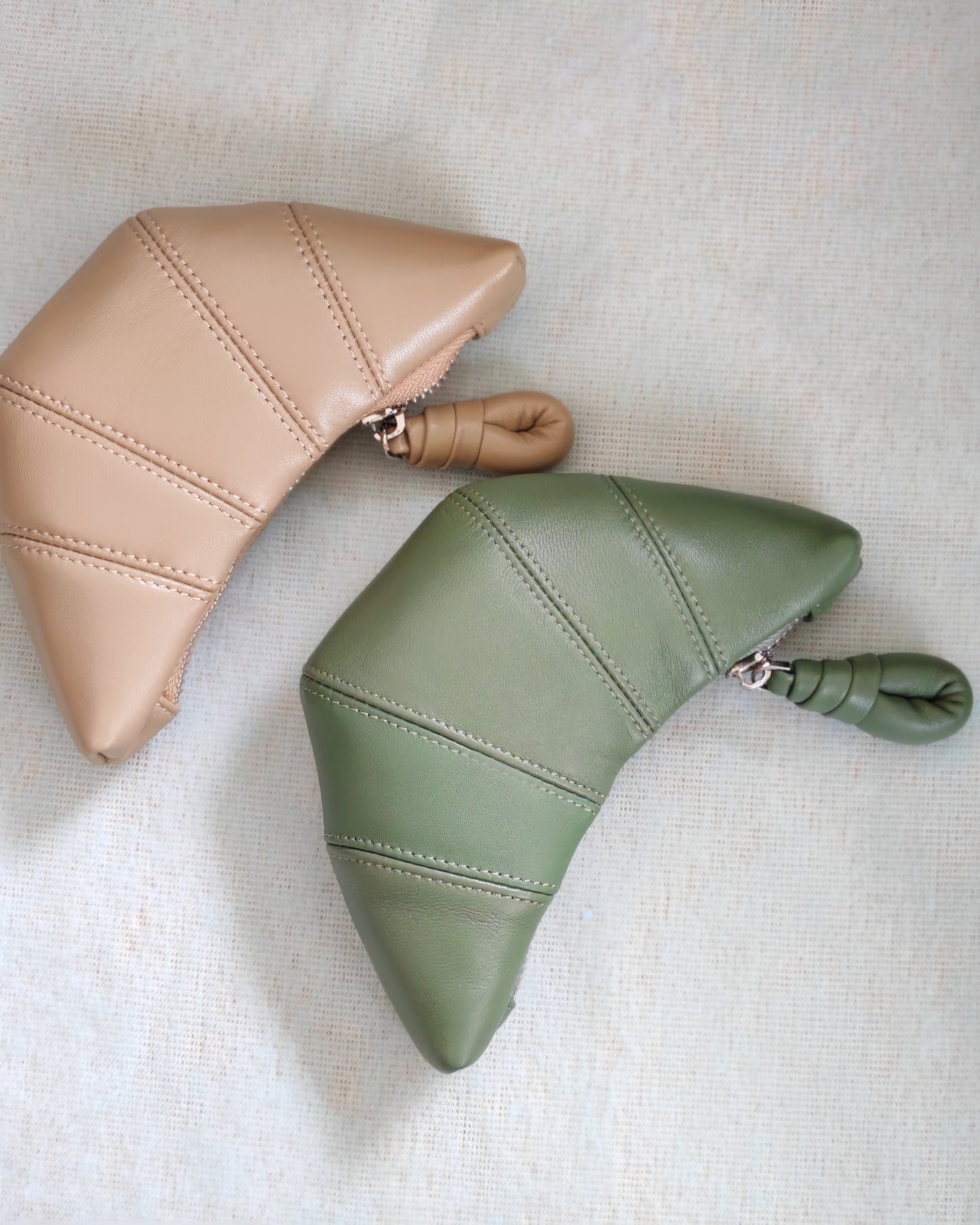 Sheepskin Mini Crescent Coin Purse/Lipstick Pouch