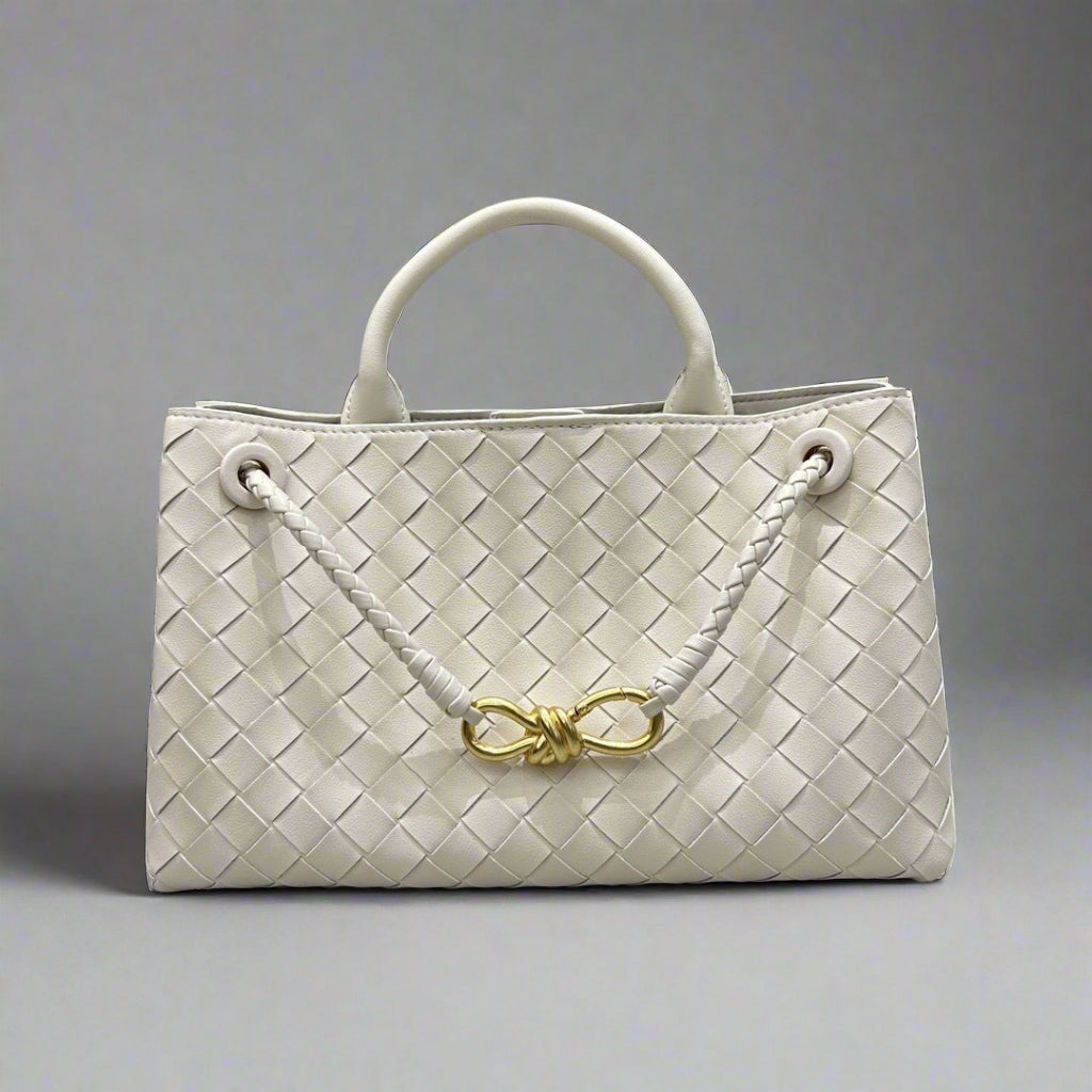 Aria - Crosswoven Leather Shoulder Bag – Dual Compartment