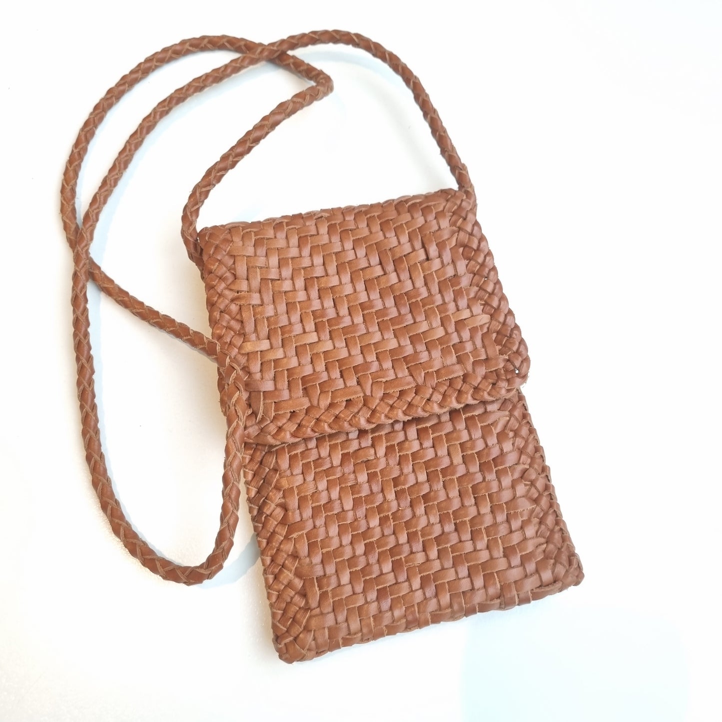 Parker - Leather Woven Phone Sling Bag