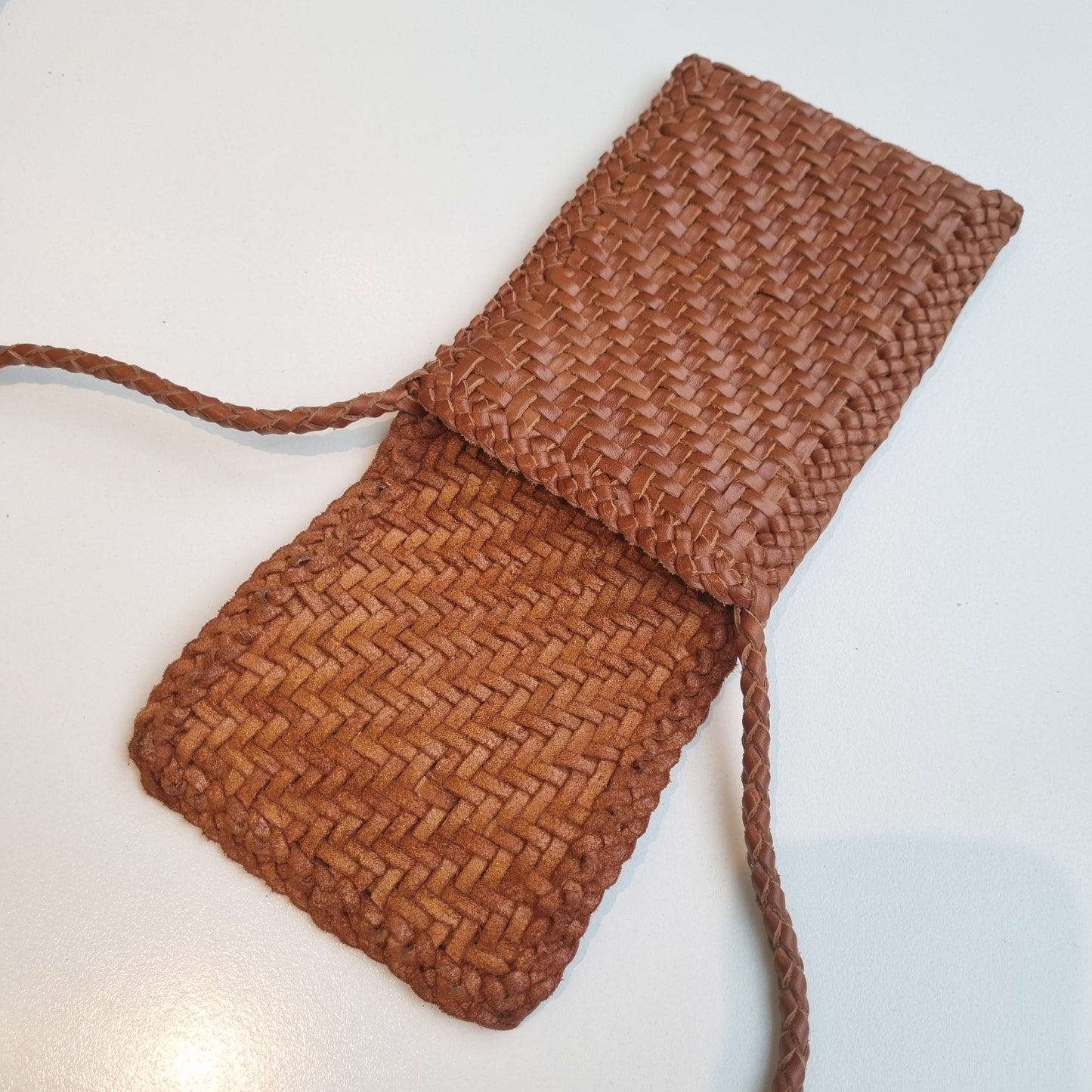 Parker - Leather Woven Phone Sling Bag