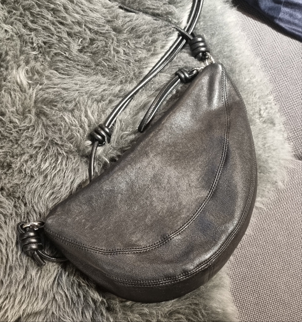 Genuine Leather Crescent Saddle Bag – Women's Crossbody Shoulder Bag