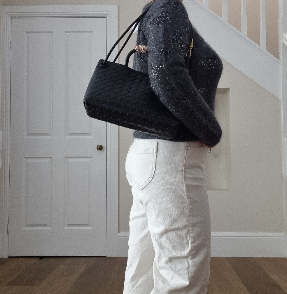 Aria - Crosswoven Leather Shoulder Bag – Dual Compartment
