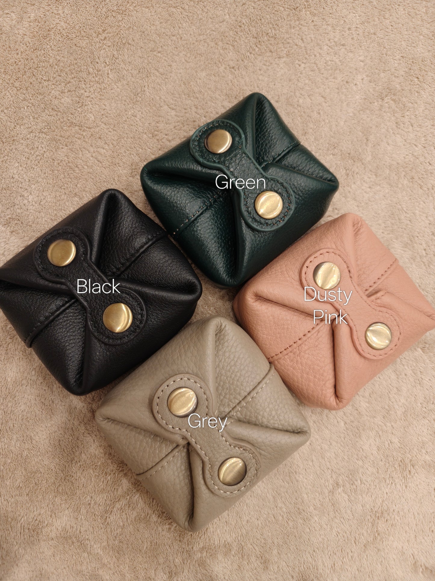 Abby- Genuine leather Square Coin Purse/Lipstick Pouch