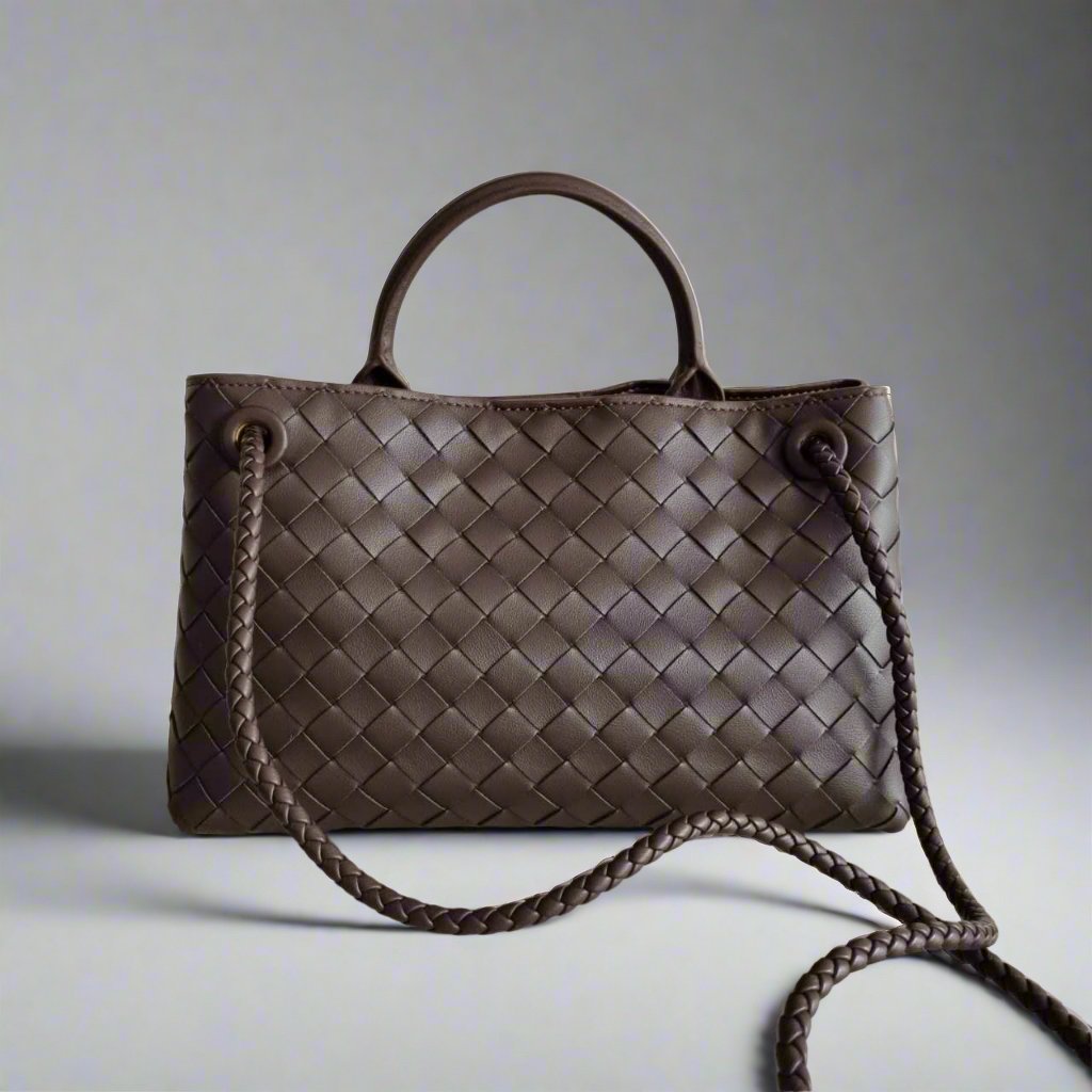 Aria - Crosswoven Genuine Leather Shoulder Bag – Dual Compartment