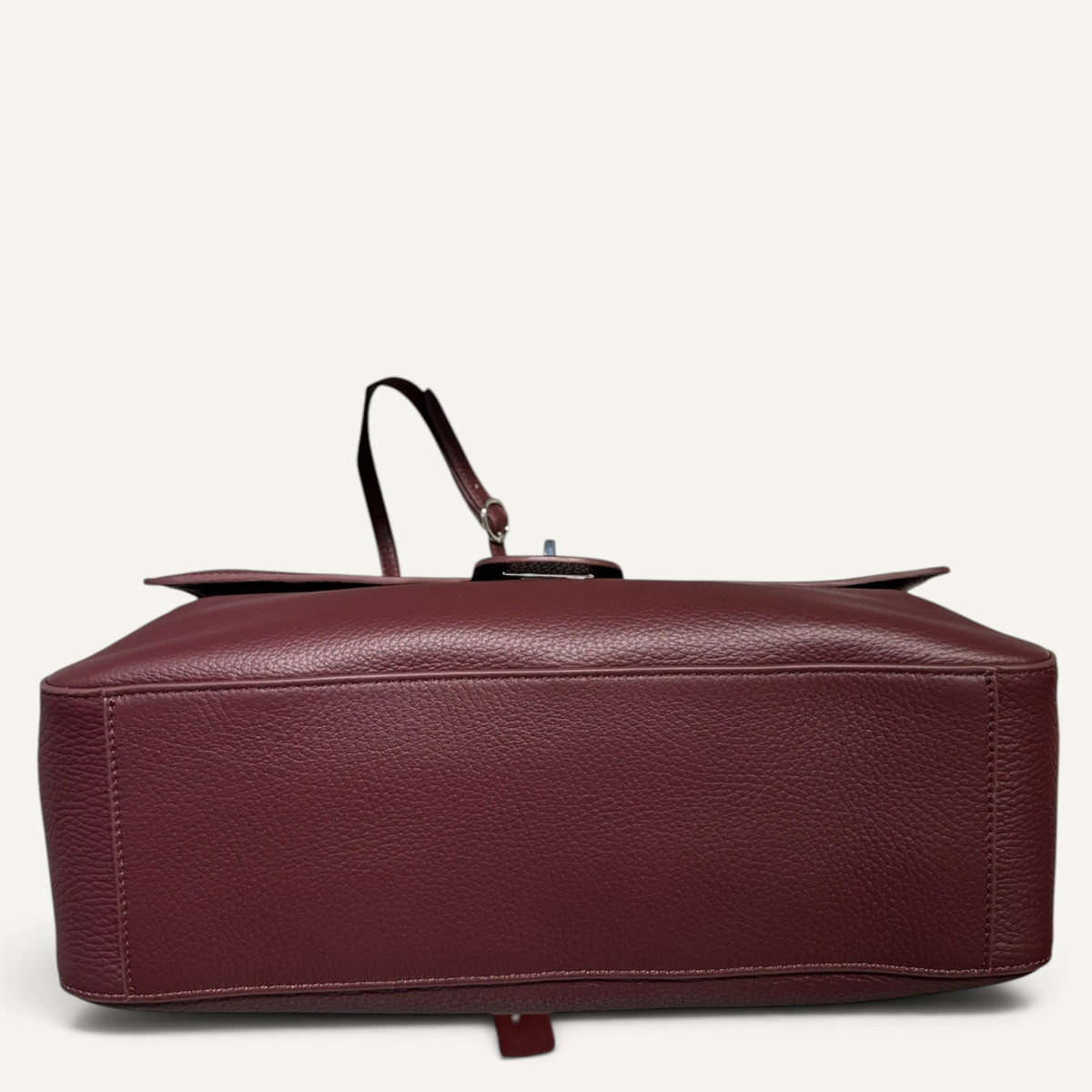 Fayecreations Eleanor large red genuine leather shoulder bag with a textured finish and structured base view