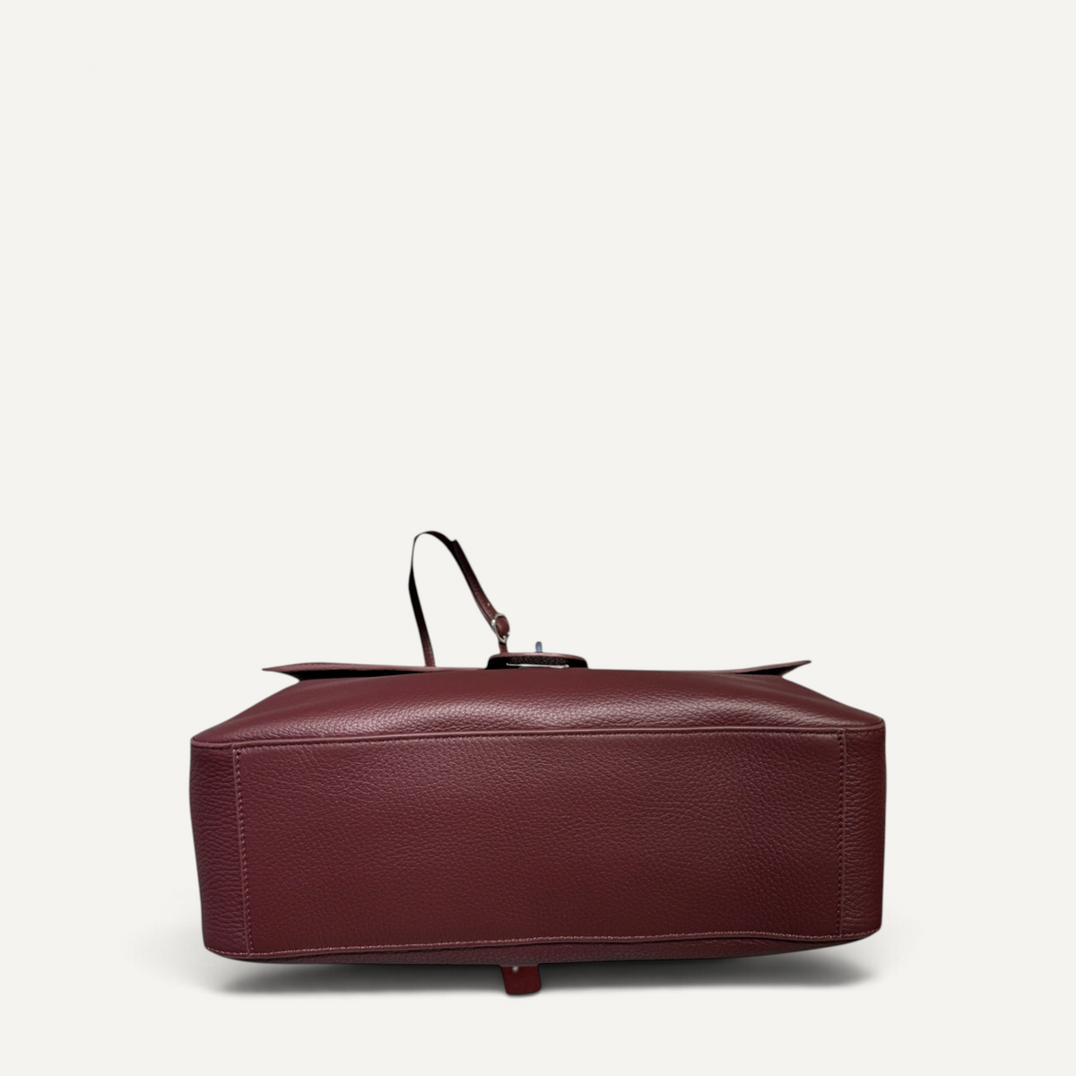 Fayecreations Eleanor large red genuine leather shoulder bag with a textured finish and structured base view