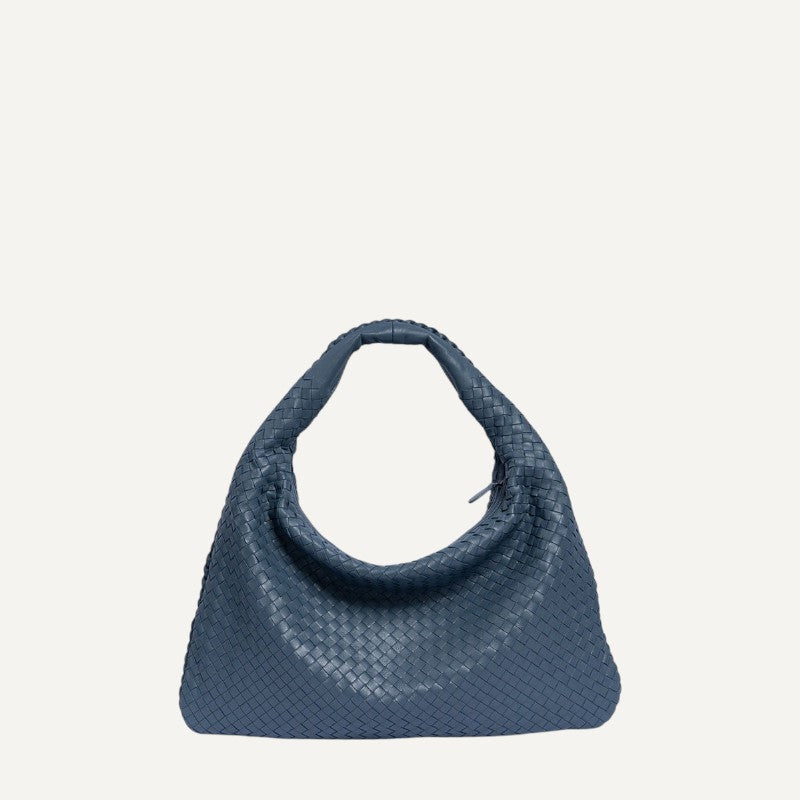 Jessie sheepskin leather hobo bag in soft handwoven design with elegant sculptural silhouette