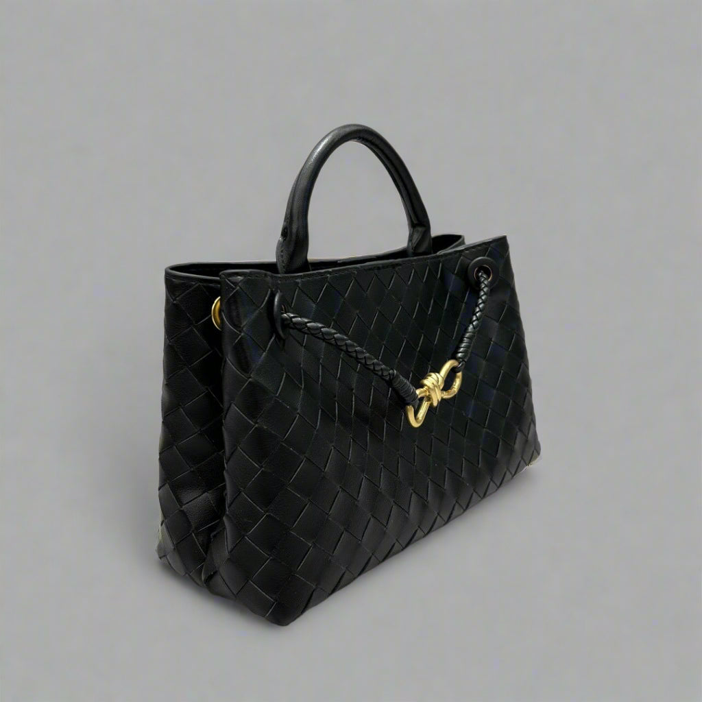 Aria - Crosswoven Leather Shoulder Bag – Dual Compartment