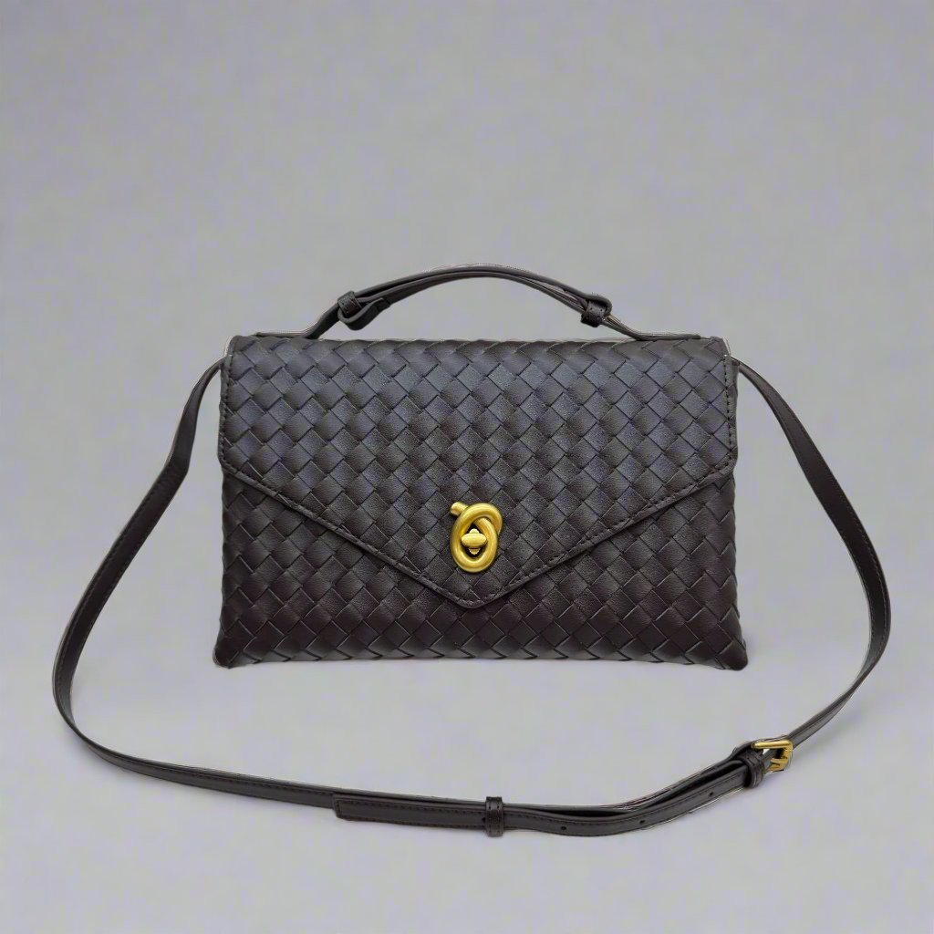 Friday - Crosswoven Leather Envelop Shoulder Bag – Dual Compartment