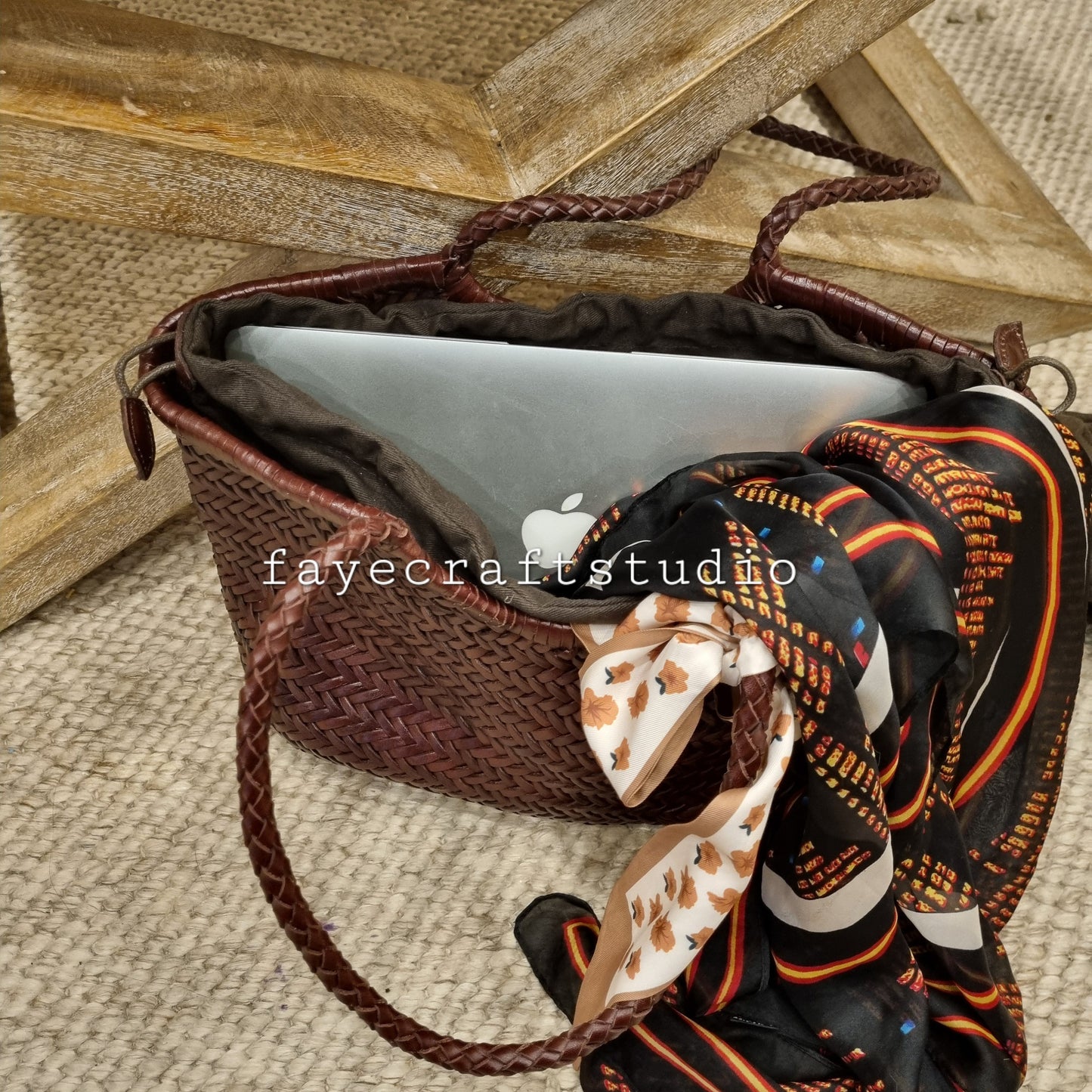 FayeCraftStudio handmade genuine TOP LAYER cowhide woven leather shoulder bag, Vegetable Basket, tote bag, everyday bag