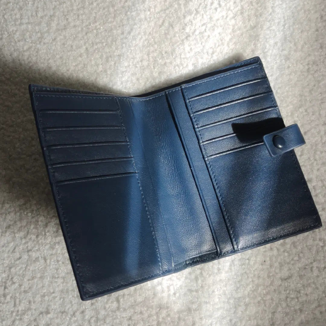 Nave passport wallet open on a textured gray surface