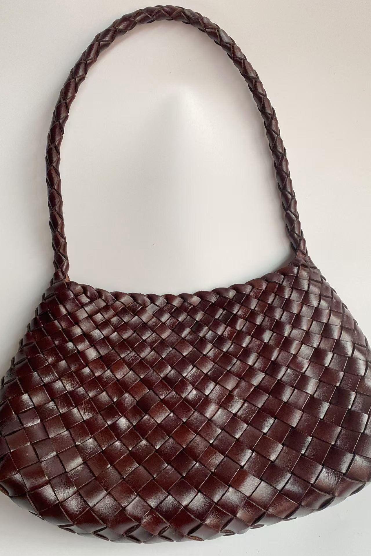 Emma - Handmade Full Leather Cowhide Shoulder Bag with Single Strap