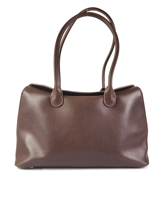 Valentina Tote brown genuine leather spacious shoulder bag