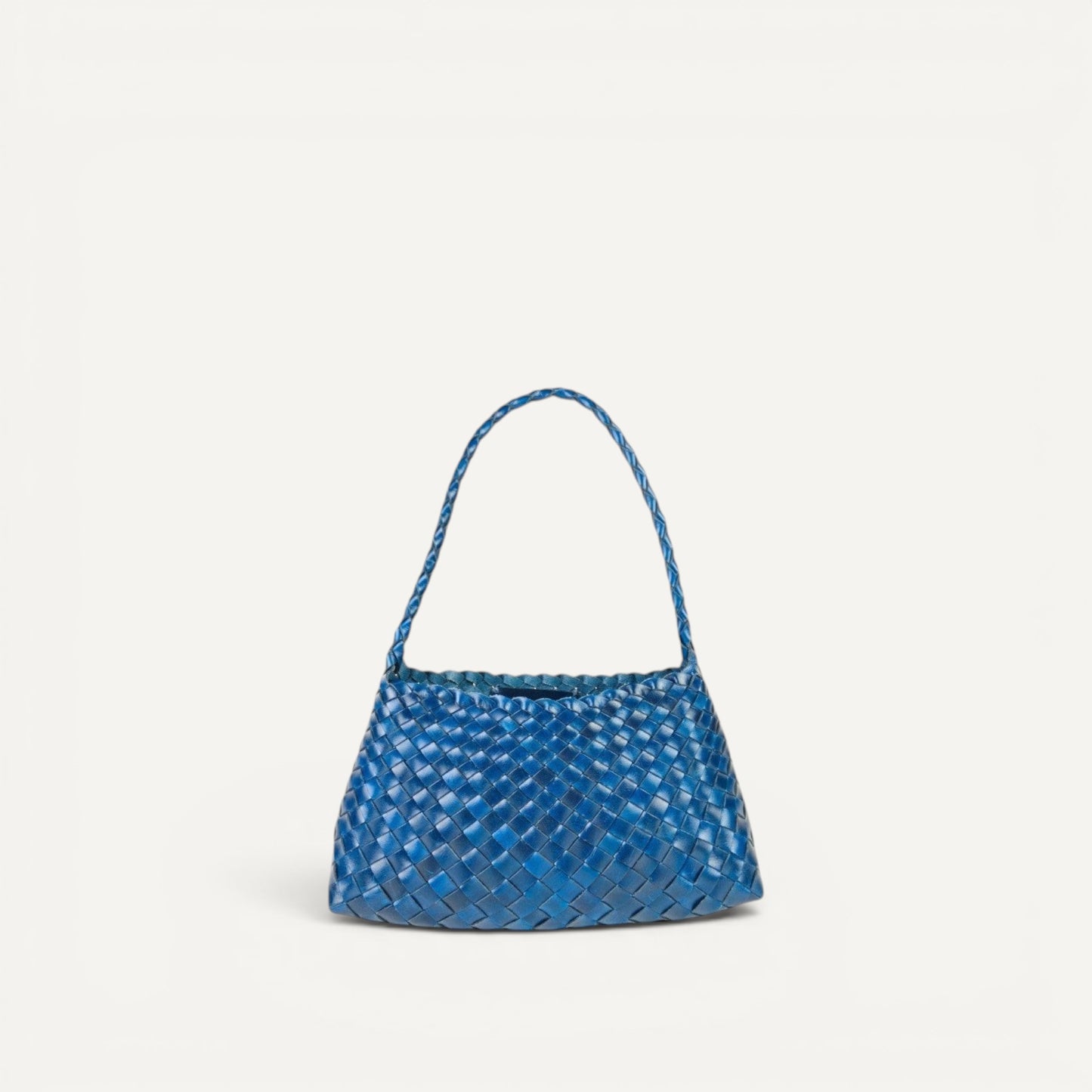 Emma Woven Full-Grain Leather Shoulder Bag