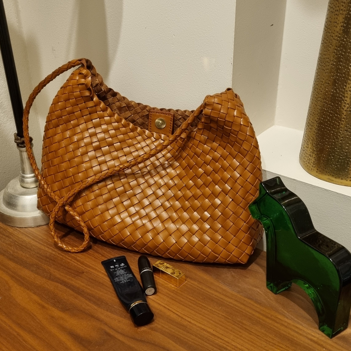 Isabella - French style retro TOP LAYER cowhide leather woven bag