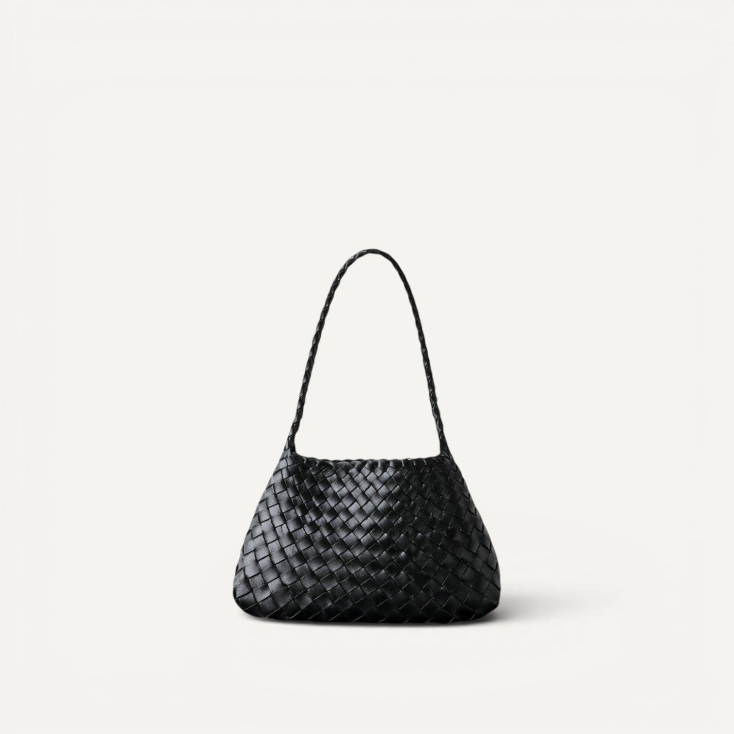 Emma handmade full leather cowhide shoulder bag in woven design