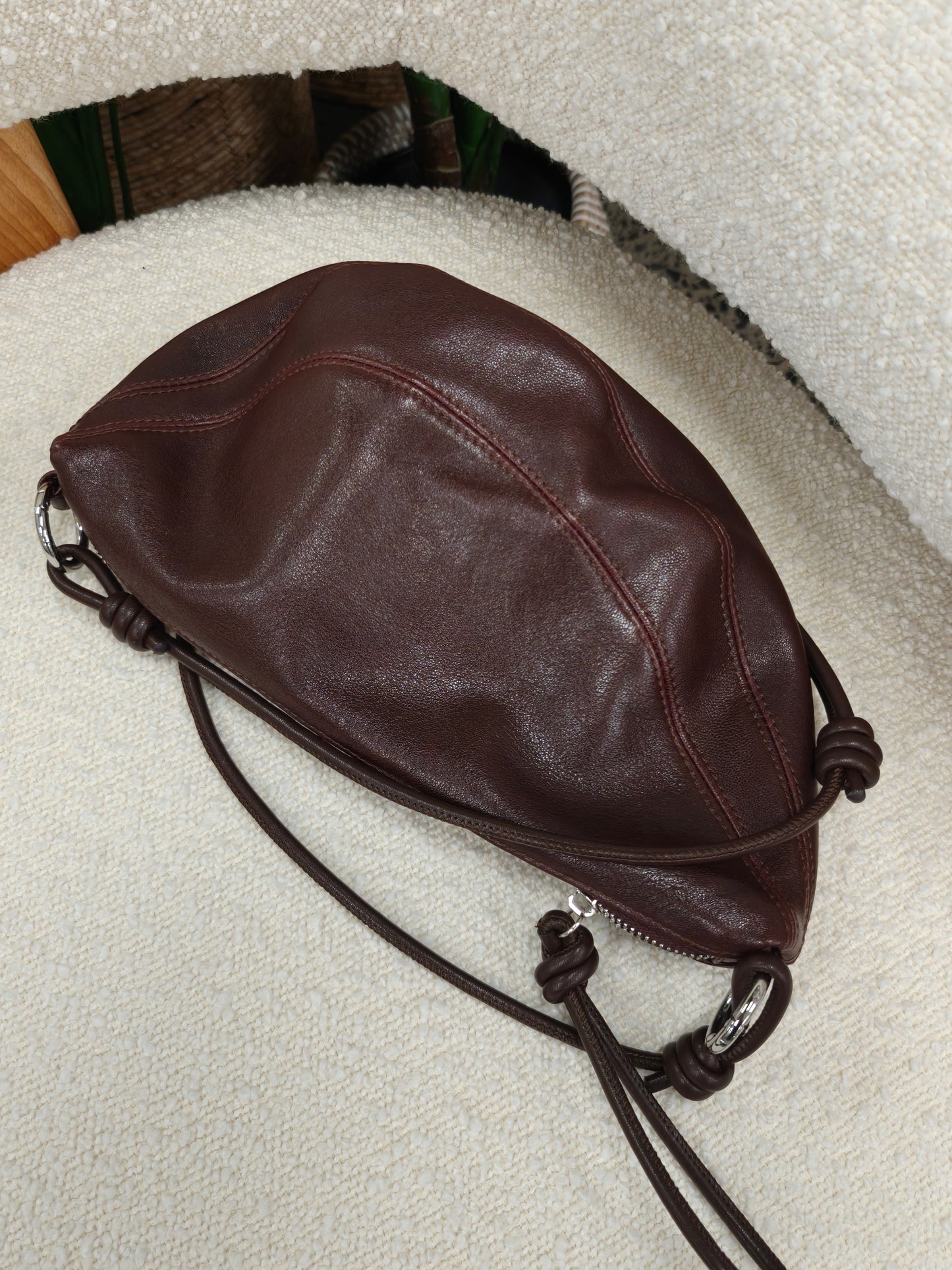 Solara - Genuine Leather Crescent Saddle Bag – Women's Crossbody Shoulder Bag