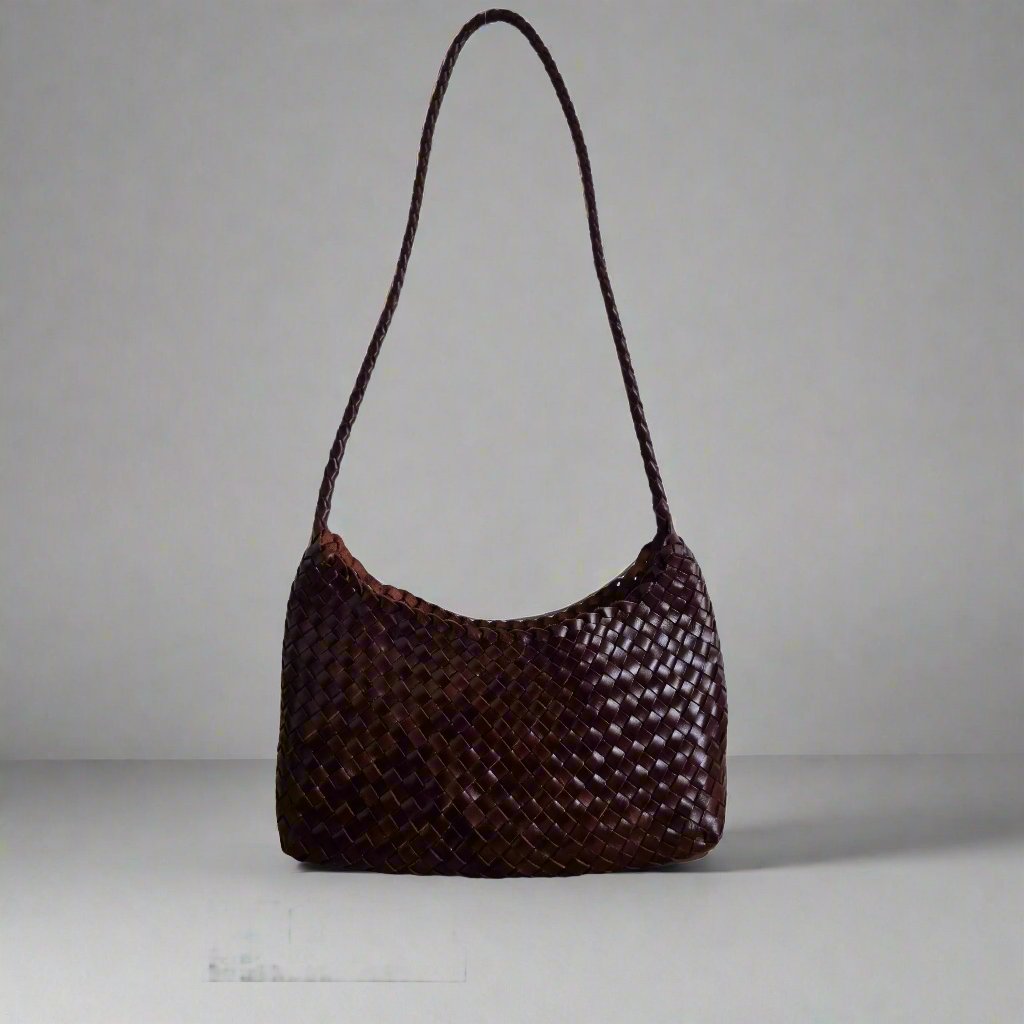 Isabella - French style retro TOP LAYER cowhide leather woven bag