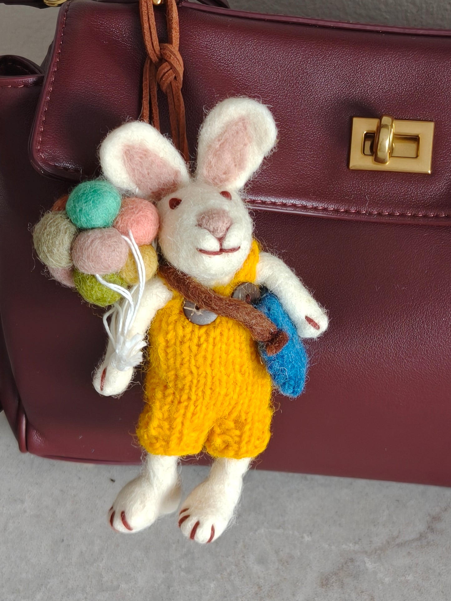 Handmade Wool Felt Bag Charm