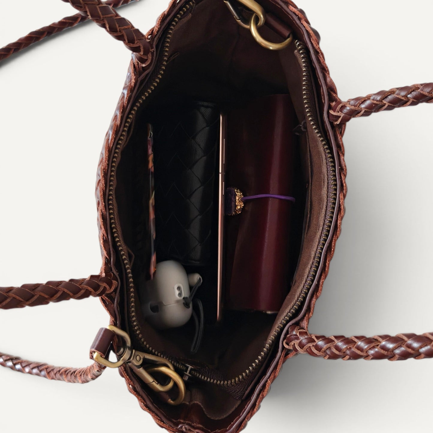 Rhea Handwoven Leather Tote Bag