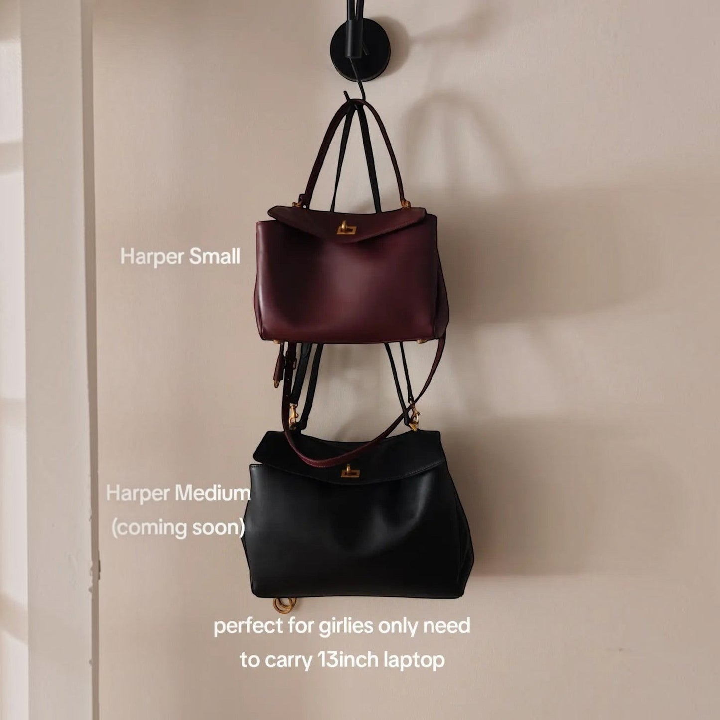 Harper Medium Size Leather Shoulder Bag