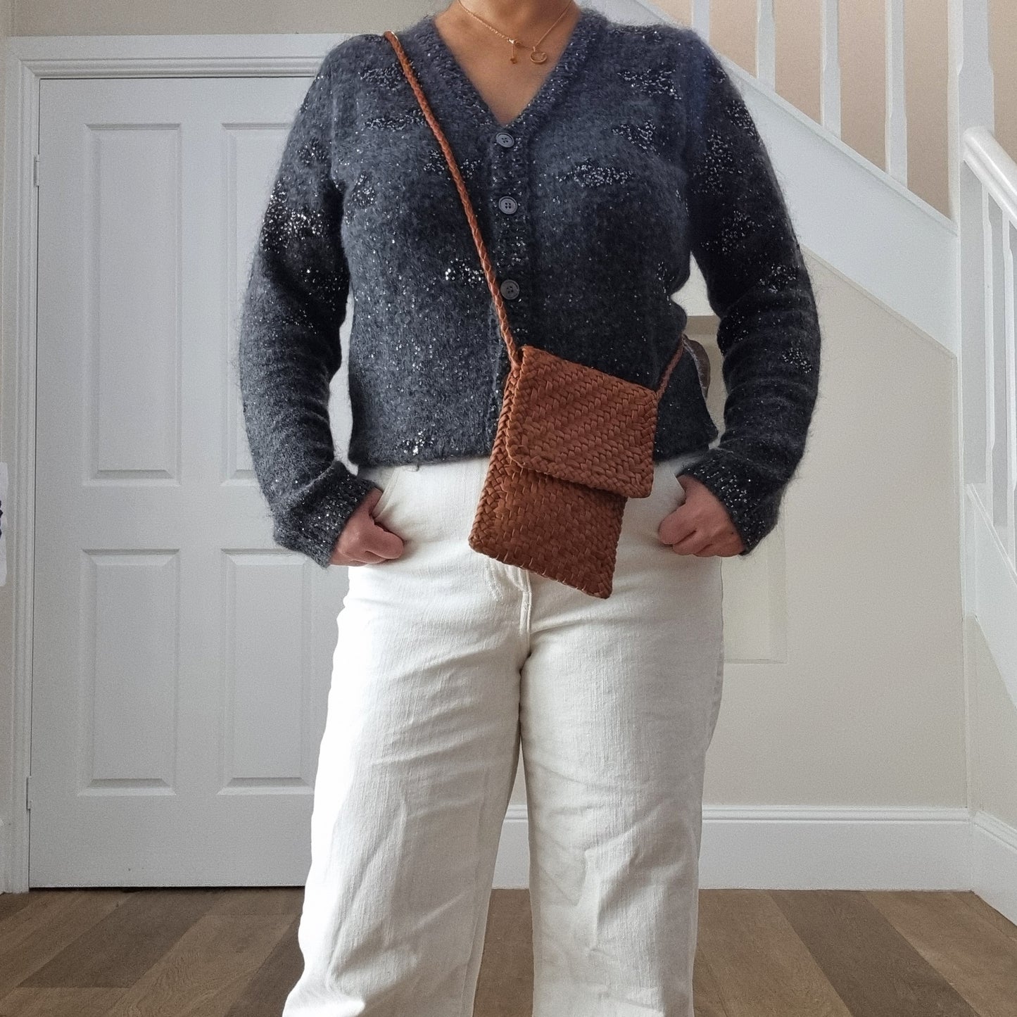Parker - Leather Woven Phone Sling Bag